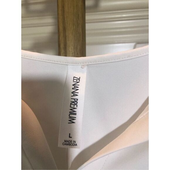 Zenana Premium Women’s White Short Sleeve Tunic Blouse Size L - Picture 4 of 6